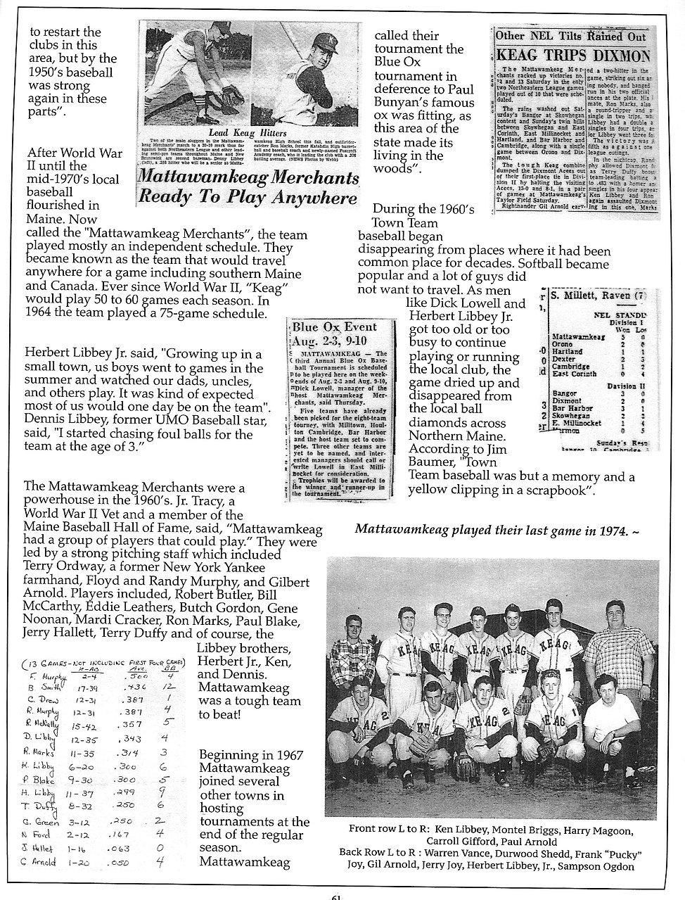 Honored Teams Maine Baseball Hall of Fame United States